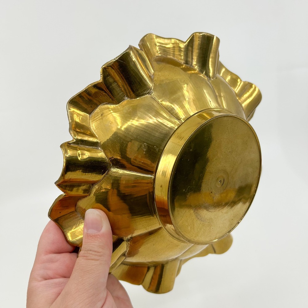 Vintage Brass Gold Tone Cigar Ashtray Mid Century Star Burst Hollywood Regency - Picture 11 of 16
